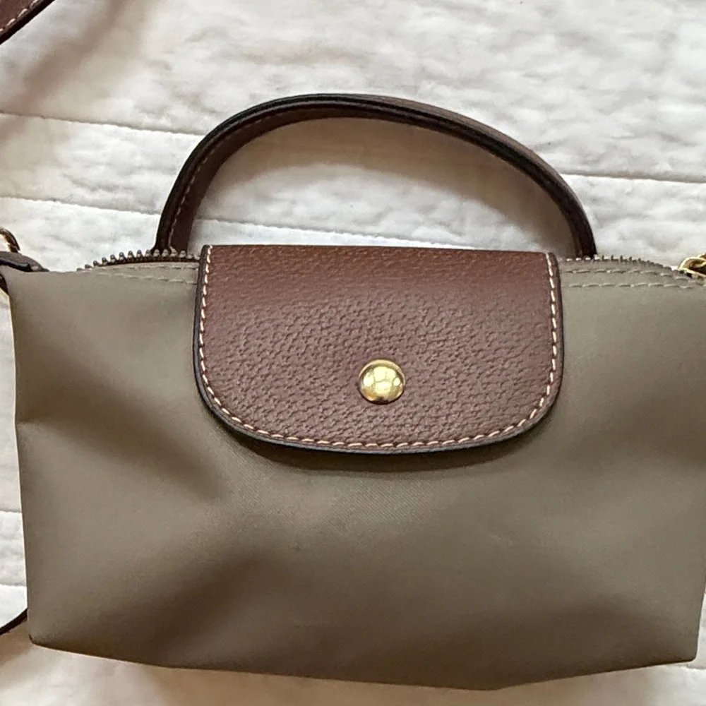 Stylish taupe tan small nylon crossbody Women's Bag